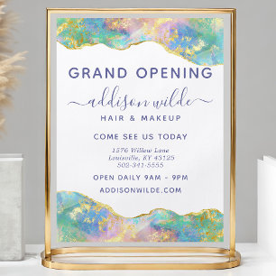 Flyer Negocio de Opalo de Fuego Moderno Arcoíris Piedra 