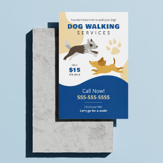 Flyer Negocio de Servicios de Paseos de Perros Adorables