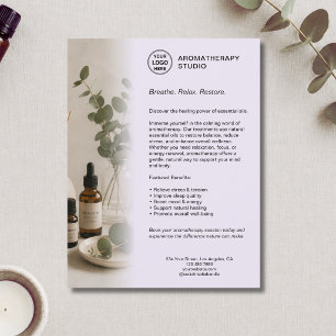 Flyer Negocio de Spa de Aromaterapia Logotipo personaliz