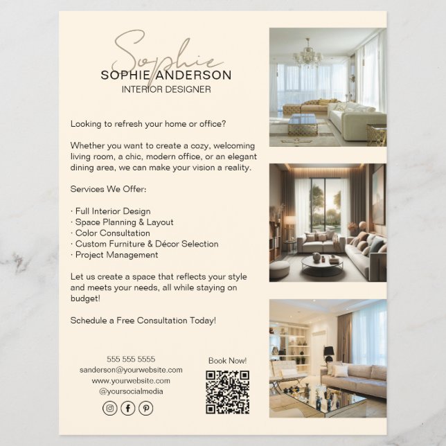 Flyer Negocio Moderno de Crema Profesional (Frente)