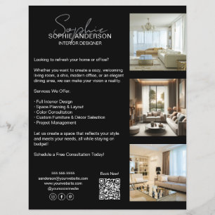 Flyer Negocio Negro Profesional Moderno