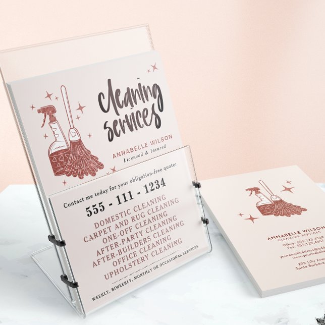 Flyer Negocio profesional de limpieza de casas y emplead (Subido por el creador)