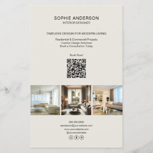 Flyer Negocio Profesional de QR de Fotos Personalizadas 