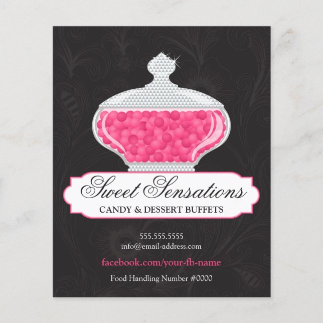 Flyer Negocio tipo bufé de dulces y postres (Frente)