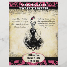 Negra y rosa Vintage Boutique o Business