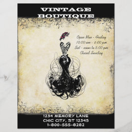 Flyer Negra y rosa Vintage Boutique o Business