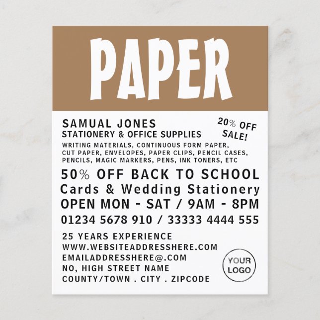 Flyer Negrita, diseño de escritorio y suministros de ofi (Frente)