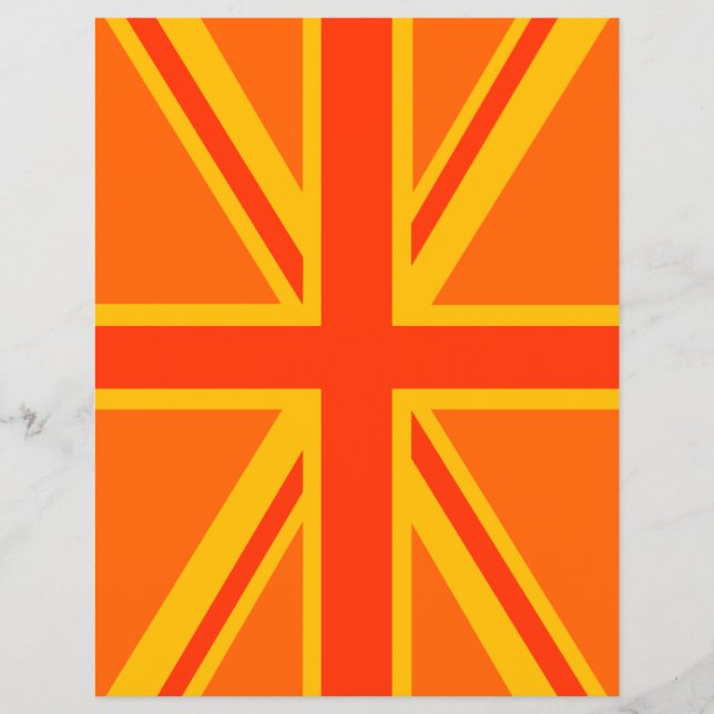 Flyer Negrita Naranja Unión Jack Bandera Británica (Frente)
