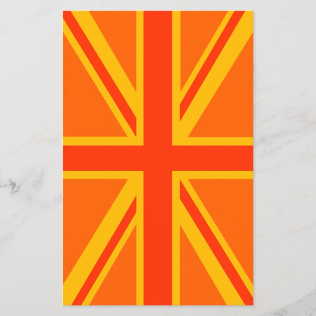 Flyer Negrita Naranja Unión Jack Bandera Británica (Frente)