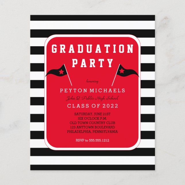 Flyer Negro de presupuesto |Partido de Graduación de Ban (Frente)