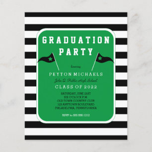 Flyer Negro de presupuesto  Partido de Graduación en Ban