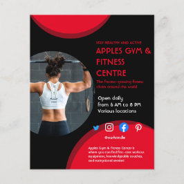 Flyer negro y rojo Photo gym entrenador personal fit Fly