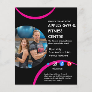 Flyer Negros y rosados Gym Personal Training Business