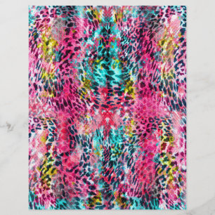 Flyer neón de la piel de serpiente de moda leopardo impr