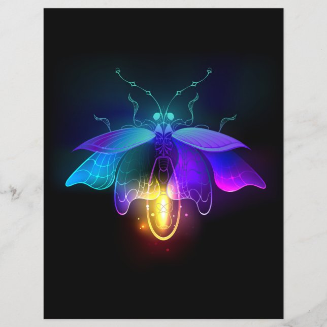 Flyer Neon Firefly en negro (Frente)