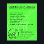 Flyer Neon Green Minimal Hogar Cleaning House Keeper<br><div class="desc">Neon Green Minimal Hogar Cleaning House Keeper</div>