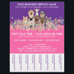 Flyer Neon Pink Race Dog Walker Service<br><div class="desc">Neon Pink Race Dog Walker Service</div>