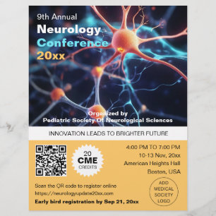 Flyer Neurología Neurocirugía Conferencia médica Código