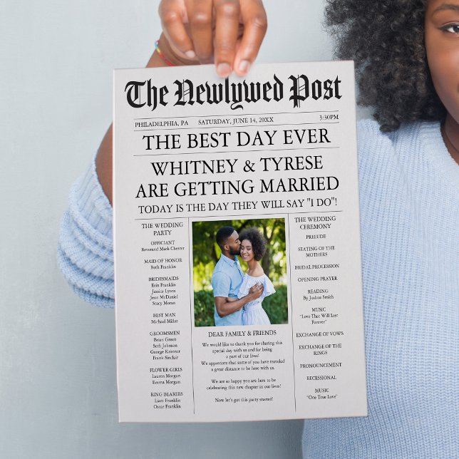 Flyer Newlywed Times Newspaper Wedding Program  (Subido por el creador)