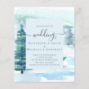 Flyer Nieve de pinos de montaña de Boda de invierno