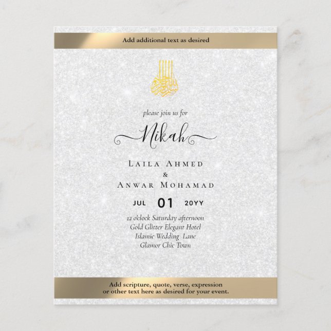 Flyer NIKAH - caligrafía de la invitación a la boda islá (Frente)