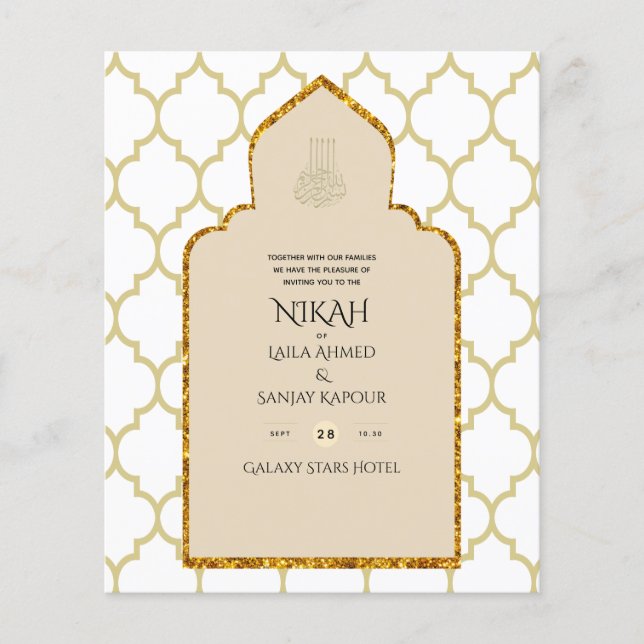 Flyer NIKAH - Mezquita Islámica Ornamentada Boda de Oro (Frente)
