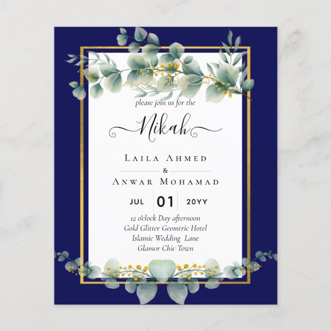 Flyer NIKAH NAVY Boda Eucalyptus (Frente)