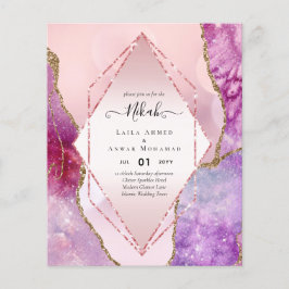 Flyer Nikah Wedding invita a AGATE GOLD PURPURINA PRESUP