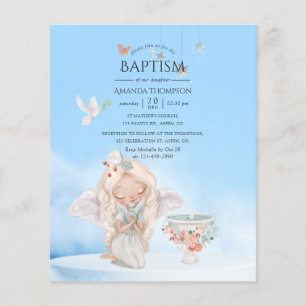 Flyer Niña de acuarela Ángel Bautizo