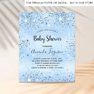 Flyer Niño azul de Baby Shower enciende invitación presu