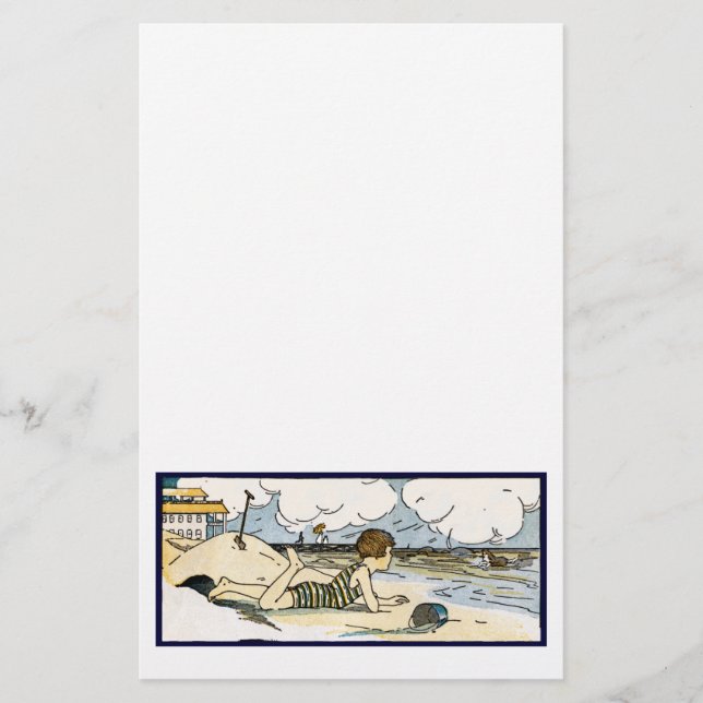 Flyer Niño en arte de vintage playero (Frente)