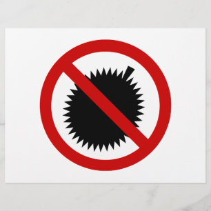 Flyer NO Fruta tropical duriana ⚠ Rótulo tailandés ⚠