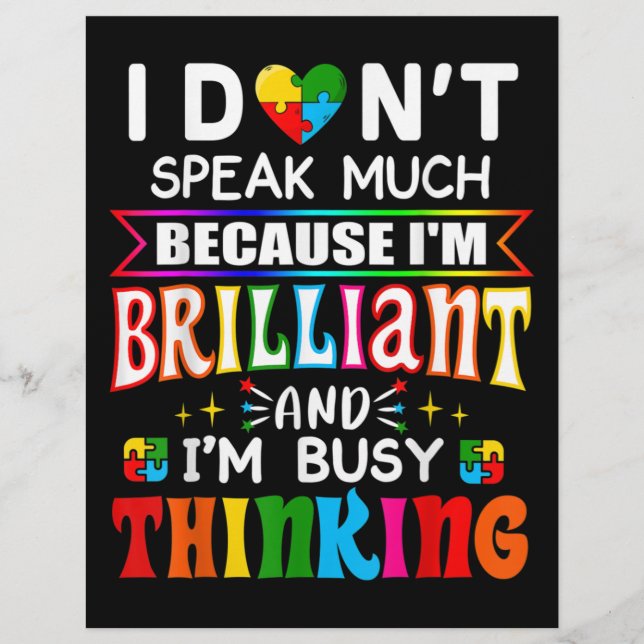 Flyer No hablo mucho autismo brillante autista (Frente)