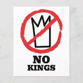 Flyer No kings logo, crown red stop sign design