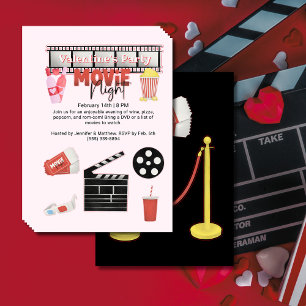 Flyer Noche de cine de la fiesta de San Valentín