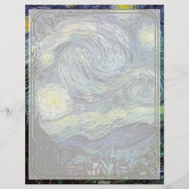Flyer Noche estrellada de Vincent van Gogh. (Frente)