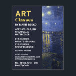 Flyer Noche estrellada sobre el Ródano, clases de arte<br><div class="desc">Noche estrellada sobre el Ródano,  profesor de arte,  volante publicitario de clase artística por la Tienda de tarjetas de visita.</div>