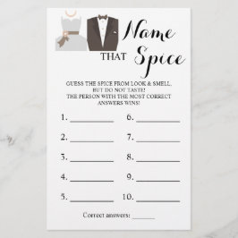 Flyer Nombrar la tarjeta de juego Spice Bride y Groom