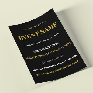 Flyer Nombre de evento personalizado Diseño de fiesta y