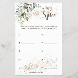 Flyer Nombre de la tarjeta de juego Spice Herbal Bridal