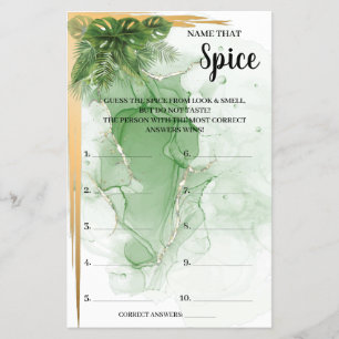 Flyer Nombre de la tarjeta de juego Spice Tropical Brida