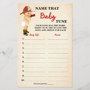 Flyer Nombre del bombero Baby Tune Tarjeta de Juego Baby