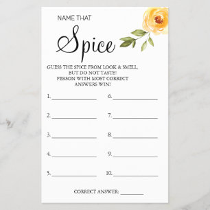 Flyer Nombre del Eucalipto tarjeta de juego Spice 
