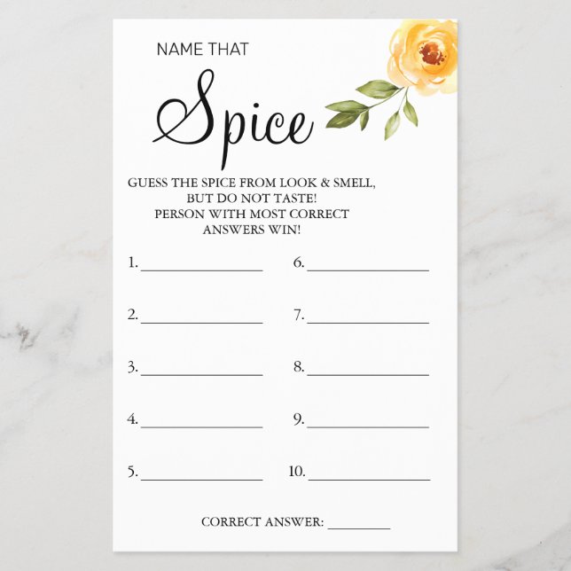 Flyer Nombre del Eucalipto tarjeta de juego Spice  (Frente)