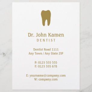 Flyer Nombre Dentista Info Oro