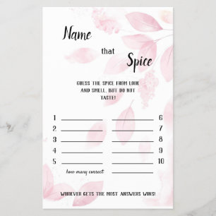 Flyer Nombre que especias - acuarela rosa