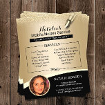 Flyer Notary Loan Siging Agent Black & Gold Photo<br><div class="desc">Agente de firma de préstamos notariales Volantes de fotos en negro y oro.</div>