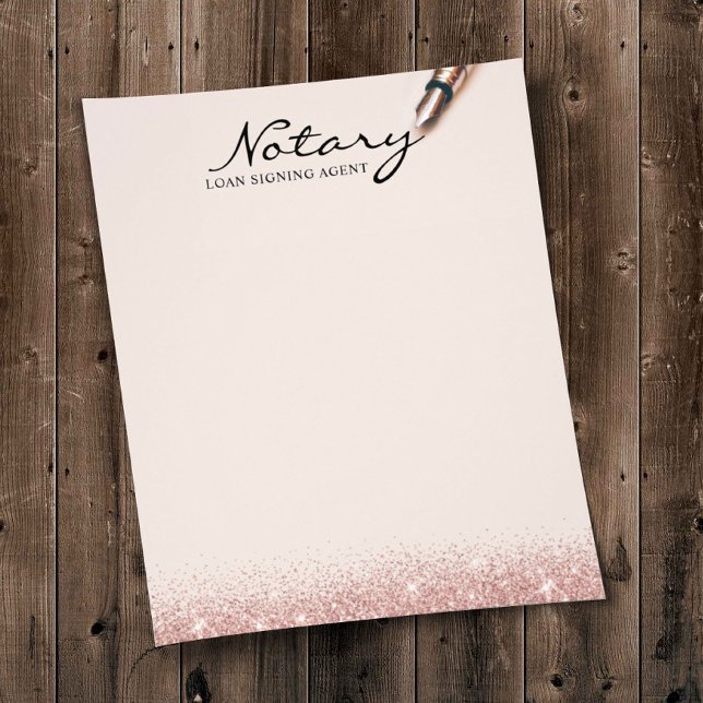 Flyer Notary Loan Signing Agent Modern Rosa Gold Purpuri (Subido por el creador)
