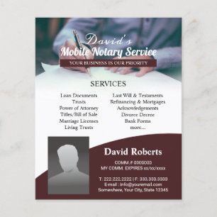 Flyer Notary Loan Signing Agent Professional Burgundy