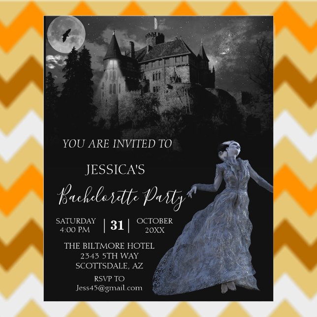 Flyer Novia de Frankenstein Bachelorette Halloween Invi (Subido por el creador)